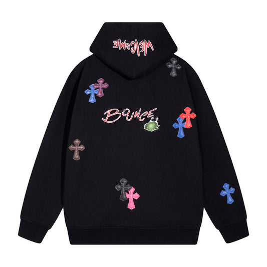 Chrome Hearts Multi Color Cross Cemetery Hoodie Black